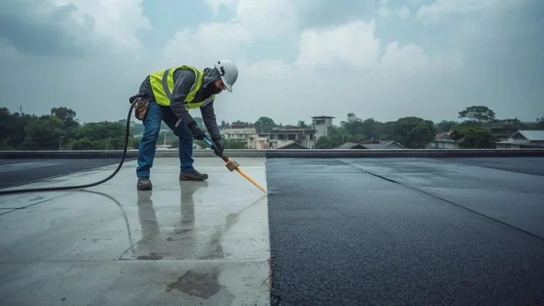 proses pemasangan membran bakar torch-on pada dak beton rooftop proses pemasangan membran bakar torch-on pada dak beton rooftop